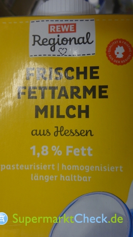 Foto von REWE Regional Frische Fettarme Milch aus Hessen