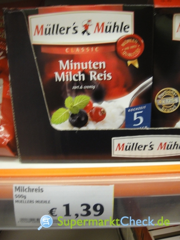 Foto von Müllers Mühle Minuten Milch Reis 