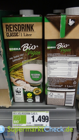 Foto von Edeka Bio + Vegan Reis Drink Natur