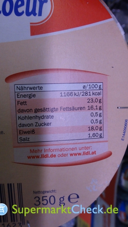 Preis, de i. Fett Duc & Weichkäse Caractere 50% Coeur Nutri-Score de Kalorien Coulommiers Angebote, Tr.: