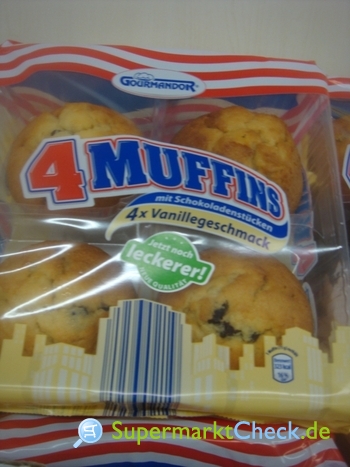 Foto von Gourmandor 4 Muffins mit Schokoladenstücken