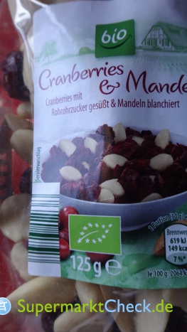 Foto von bio Aldi Süd Cranberries & Mandel