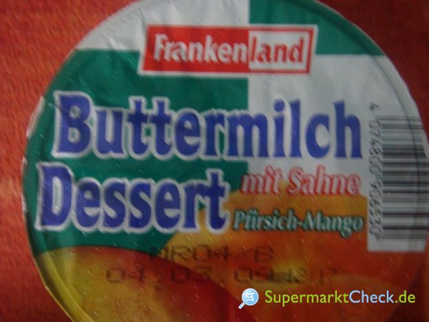 Foto von Frankenland Buttermilch Dessert mit Sahne