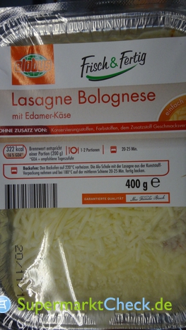 Foto von Globus Frisch & Fertig Lasagne Bolognese