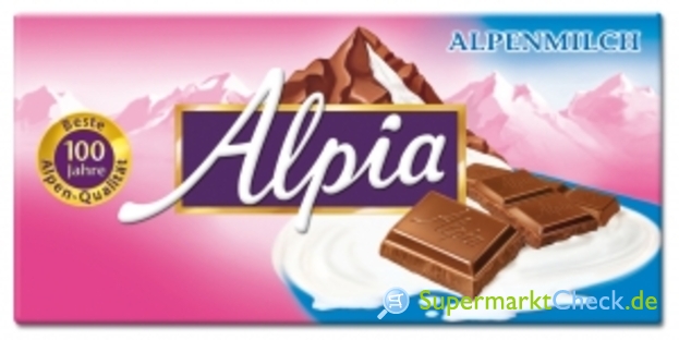 Foto von Alpia Alpenmilch Schokolade