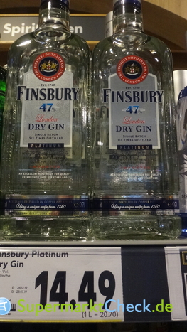 Foto von Finsbury Platinum London Dry Gin