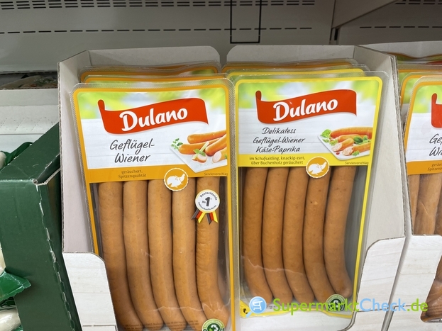 Kalorien Angebote Dulano Geflügel Käse-Paprika: Preis, Wiener &