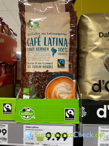 Foto von Cafe Latina Bio Fairtrade Ganze Bohnen 