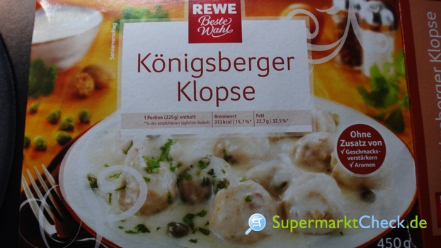 Foto von Rewe Beste Wahl Königsberger Klopse mit Salzkartoffeln mit cremiger Kapernsauce 400g