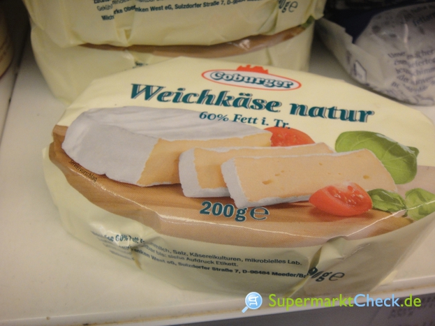 Coburger Weichkäse natur 60% Fett i. Tr.: Preis, Angebote, Kalorien ...