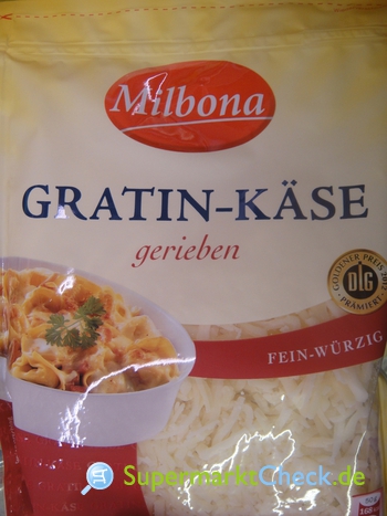 Milbona Gratin Käse gerieben Nutri-Score Kalorien Preis, & gerieben,: Angebote