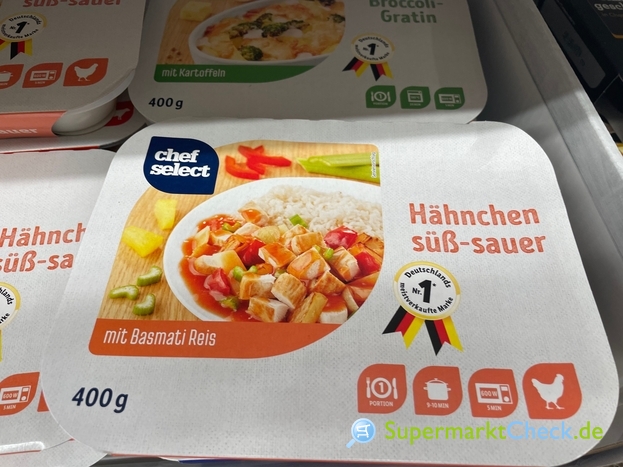 chef Basmati Preis, Hähnchen Reis: Kalorien & süß-sauer select Angebote, mit Nutri-Score