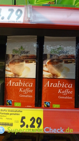 Foto von Biopur Fairtrade Arabica Kaffee gemahlen