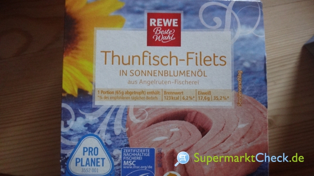Foto von REWE Beste Wahl Thunfisch-Filets in Sonnenblumenöl 185g
