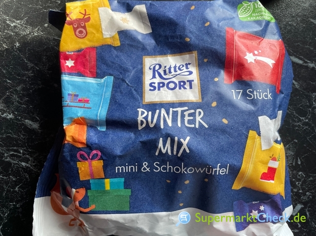 Foto von Ritter Sport Bunter Mix Minis und Schokowürfel 17 Stück 195g 