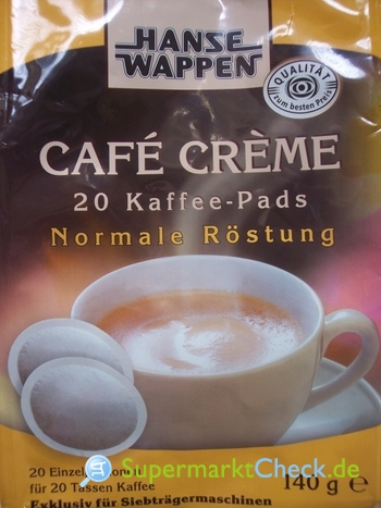 Foto von Hansewappen Cafe Creme Kaffe-Pads 