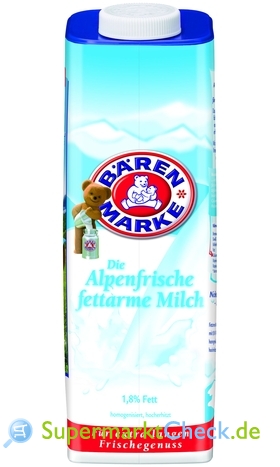 Foto von Bärenmarke Die Alpenfrische fettarme Milch