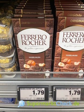 Foto von Ferrero Rocher Tafel Haselnuss