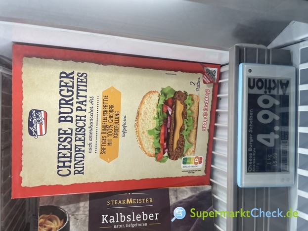Foto von American Style Cheeseburger Rindfleisch Patties 320g 
