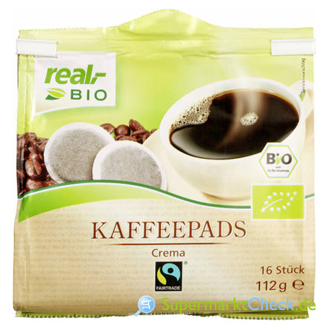 Foto von real bio Kaffeepads