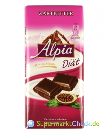 Foto von Alpia Diät Zartbitter Schokolade
