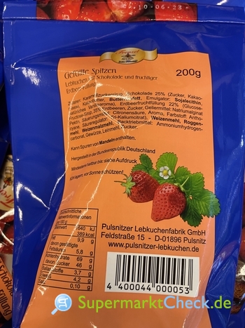 Foto von Frenzel Echte Pulsnitzer Gefüllte Spitzen mit Erdbeer-Füllung 200g