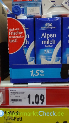 Foto von Weihenstephan Haltbare Alpenmilch 