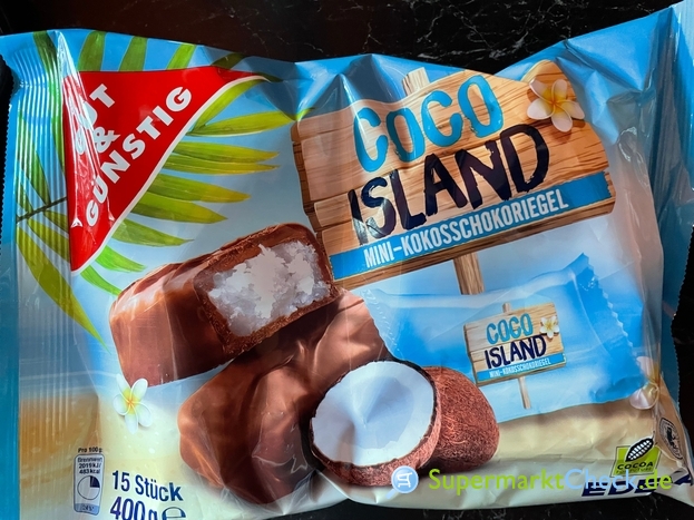 Foto von GUT&GÜNSTIG Coco Island Mini-Kokos-Schokoriegel 400 g