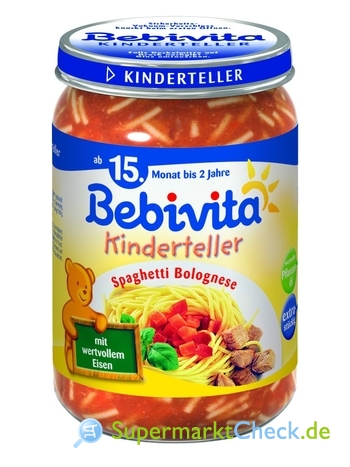 Foto von Bebivita Kinderteller Spaghetti Bolognese