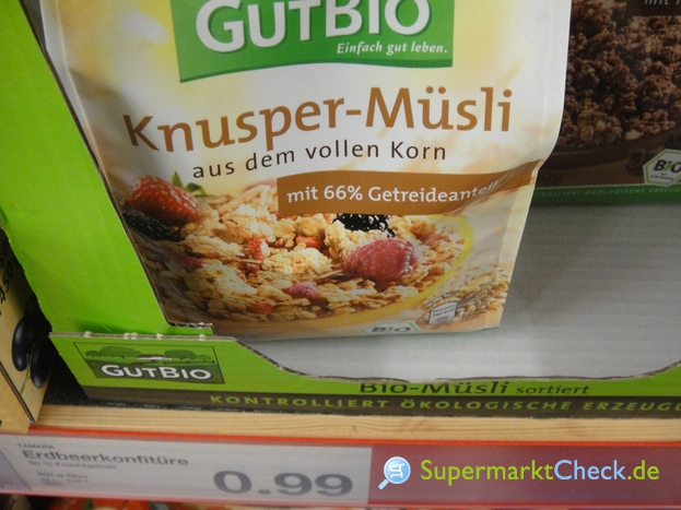Gut Bio Knusper-Müsli aus vollem Korn: Preis, Angebote, Kalorien ...