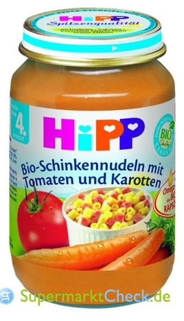Foto von Hipp Bio-Schinkennudeln mit Tomaten und Karotten