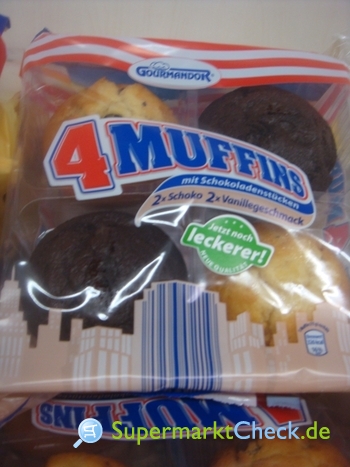 Foto von Gourmandor 4 Muffins mit Schokoladenstücken