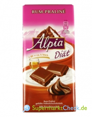 Foto von Alpia Diät Rum-Praline Schokolade