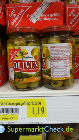Foto von Gut & günstig Grüne Oliven gefüllt